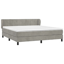 Avis Vidaxl Sommier à lattes de lit et matelas Gris clair 180x200cm Velours