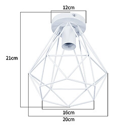 Stoex Plafonniers D'Intérieur Plafonniers en Métal Blanc Vintage Lampe de Plafond Rétro Diamant Pour Salle À Manger Bar Café Chambre Bureau E27 pas cher