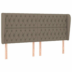 Maison Chic Tête de lit scandinave avec oreilles,meuble de chambre Taupe 203x23x118/128 cm Tissu -MN70496