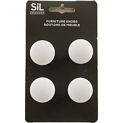 Sil Ensemble de 4 boutons de meuble en alu blanc.