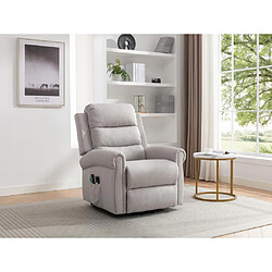 Vente-Unique Fauteuil massant en tissu avec releveur électrique - Beige - LOVARI 