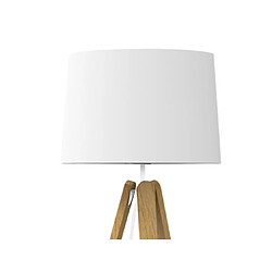 Aluminor Lampadaire salon Essence lampadaire 155 cm blanc et bois