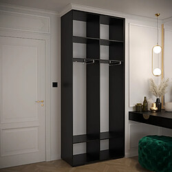 Avis Abiks Meble Armoire à portes battantes Manhattan Ryfel 1 236,7/100/47 2 portes (Noir)