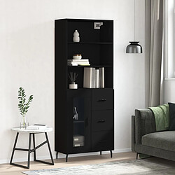 vidaXL Buffet haut Noir 69,5x34x180 cm Bois d'ingénierie