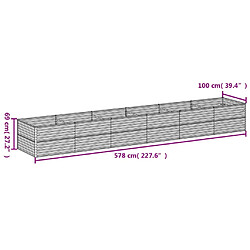 vidaXL Lit surélevé de jardin 578x100x69 cm acier corten pas cher