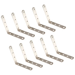 Avis 10pcs attaches d'angle en acier épaissie support angle droit ensemble 125x125x20mm