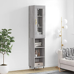 vidaXL Buffet haut Sonoma gris 34,5x34x180 cm Bois d'ingénierie