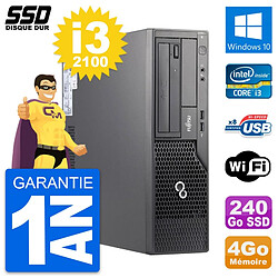 PC Fujitsu Esprimo E500 E85+ DT Intel i3-2100 RAM 4Go SSD 240Go Windows 10 Wifi · Occasion 