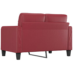 Acheter vidaXL Canapé à 2 places Rouge bordeaux 120 cm Similicuir