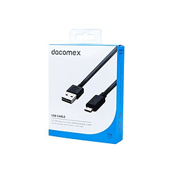 ABI DIFFUSION DACOMEX Cordon réversible USB 2,0 Type-A - micro USB B noir - 1 m 