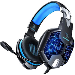 Universal TM5, Casque Gaming PS4, Xbox Un casque Gaming Annuler le bruit réglable Microphone, Casque Gaming avec RGB LED Basses Basses Lampe Stéréo pour PS4, Xbox One, Switch, PC, Ordinateur portable, Tablette, Bleu