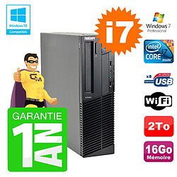 PC Lenovo M91p SFF Intel I7-2600 16Go Disque 2To Graveur Wifi W7 - Occasion