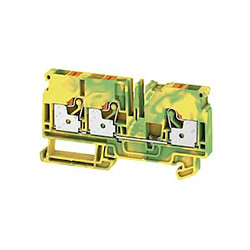 bloc de jonction de passage - a3c - push in - 6 mm2 - vert / jaune - pe - weidmuller 1991850000 