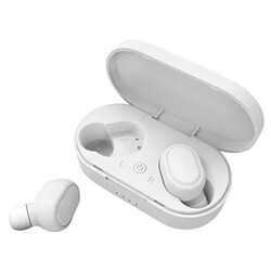 Chrono Casques Bluetooth pour véritable sans fil avec microphone écouteurs stéréo étanches(Blanc)