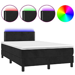 vidaXL Sommier à lattes de lit avec matelas LED Noir 120x200cm Velours