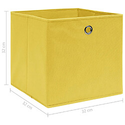 Maison Chic Lot de 10 Boîtes de rangement,Boîtes de stockage Jaune 32x32x32 cm Tissu -MN620505 pas cher