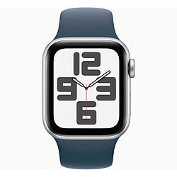 Apple Watch SE (2e gén) 2023 GPS + Cellular 40 mm Aluminium Argent (Silver) et Bracelet Sport Bleu (Storm Blue) - Taille M/L