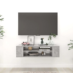 vidaXL Meuble TV suspendu Gris béton 100x30x26,5 cm Bois d’ingénierie 