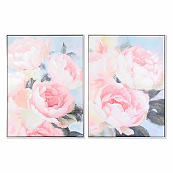 Cadre DKD Home Decor 60 x 3,5 x 80 cm 60 x 3 x 80 cm Fleurs Romantique (2 Unités)