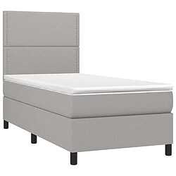 Avis Sommier à lattes et LED,Cadre à lattes de lit avec matelas pour Adulte Gris clair 80x200cm -MN35835