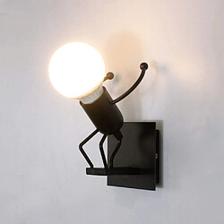 Stoex Applique Murale Robot,Créative Little Iron Man Wall Light,Rétro Cartoon Appliques,pour Bar Chambre Cuisine Restaurant Café Coulo