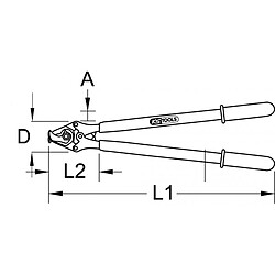 KS TOOLS 117.1256 Coupe-boulons isolé, L.610 mm