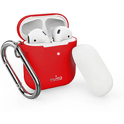 PURO PUROCOQSILARPDCPHR - Coque Silicone AirPods + cap/accroche Rouge