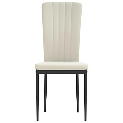 Acheter Maison Chic Lot de 2 Chaises à manger,Chaise pour cuisine,Solide Structure Crème Velours -MN69160