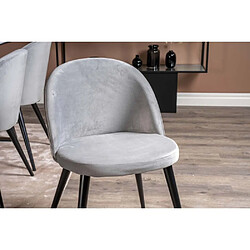 Venture Home Chaise en velours avec pieds en acier Velvet (Lot de 2) gris.