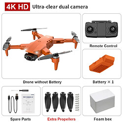 Universal L900 Pro Drone 4K Double HD Caméra DRON avec caméra HD FPV 28 minutes de vol Moteur Brushless Quadcopter 1,2 km Drone télécommandé SG109 L109 | Hélicoptère télécommandé (orange)