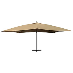 Avis Maison Chic Parasol Jardin | Parasol en porte-à-faux avec mat en bois 400x300 cm Taupe - GKD66548