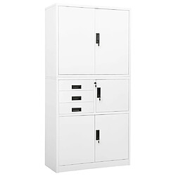 vidaXL Armoire de bureau Blanc 90x40x180 cm Acier 