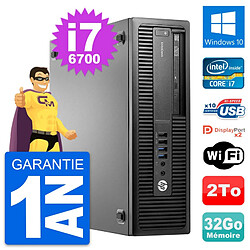 PC HP EliteDesk 800 G2 SFF Intel i7-6700 RAM 32Go Disque 2To Windows 10 Wifi · Occasion 