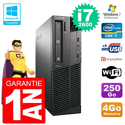 PC Lenovo ThinkCentre M82 SFF i7-2600 RAM 4Go Disque 250Go Graveur DVD Wifi W7 · Occasion 