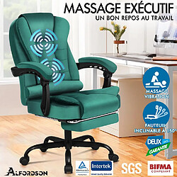 ALFORDSON Fauteuil de Bureau de Massage avec Repose-pieds Siège de jeu Exécutif