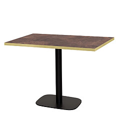 Restootab Table 120x70cm - modèle Round rouille roc chants laiton