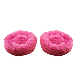 2x Petit Panier De Lit Pour Animal De Compagnie Doux Chat En Peluche Rond Beignet Lit de chat pour animaux de compagnie