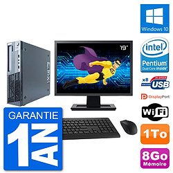 PC Lenovo M91p SFF Ecran 19" Intel G630 RAM 8Go Disque 1To Windows 10 Wifi - Occasion