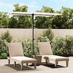 vidaXL Parasol de jardin avec mât en aluminium 2x1,5 m Blanc sable 