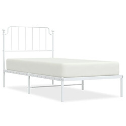 Maison Chic Cadre/structure de lit métal et tête de lit pour adulte - Lit Moderne Chambre blanc 90x190 cm -MN73976