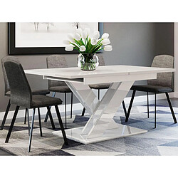 Bestmobilier Buriti - table à manger extensible - blanche - 4 à 6 personnes