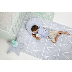 Tapis pour chambre d'enfant bleu lavable en machine Hippy Lorena Canals