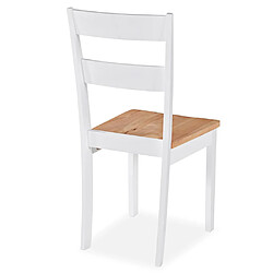 Maison Chic Lot de 6 Chaises à manger,Chaise pour cuisine blanc bois d'hévéa -MN30542 pas cher