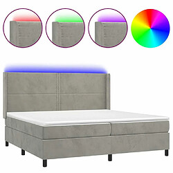 Sommier à lattes,Cadre à lattes de lit pour Adulte matelas et LED Gris clair 200x200 cm -MN13428