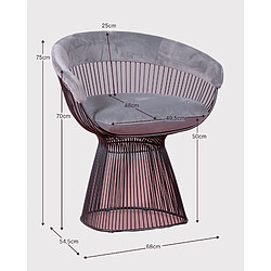 Nest Dream Fauteuil design recouvert de velours et structure en acier - Albert pas cher