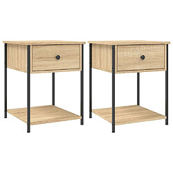 Maison Chic Lot de 2 Tables de chevet - Tables de Nuit chêne sonoma 44x45x58 cm bois ingénierie