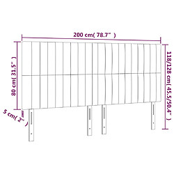 vidaXL Têtes de lit 4 pcs Bleu 100x5x78/88 cm Tissu pas cher