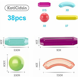 KotiCidsin Jeu de Construction Magnétique, 38 PCS, Bâtons Magnétiques de Construction, Jeux Educatifs Enfant pas cher