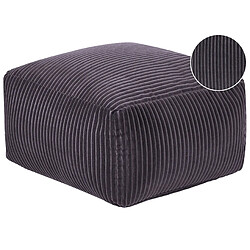 Beliani Pouf en velours côtelé gris foncé 50 x 50 x 30 cm MUKKI