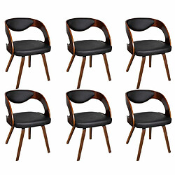 Maison Chic Lot de 6 Chaises à manger,Chaise pour cuisine marron similicuir -MN85217